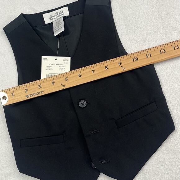 NWT Janie & Jack Special Occasion 18-24 mos 100% Wool Black Vest - Picture 6 of 12